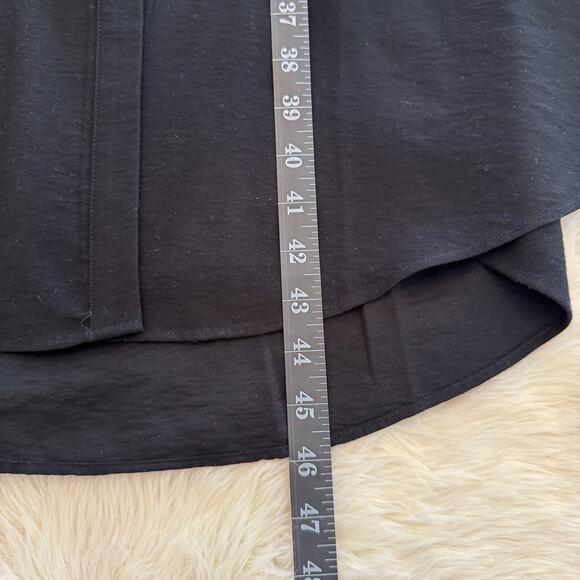 Ann Taylor LOFT Black Long Sleeve Button Down Tie Waist Shirt Dress 0 NWT - Picture 7 of 11